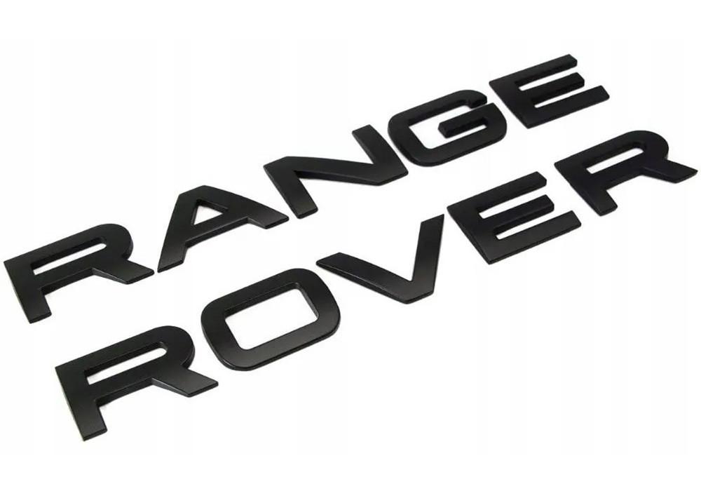Емблема напис Range Rover на капот і багажник Чорний матовий (LX1039)