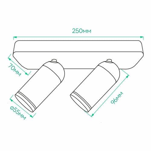 Спот накладной поворотный Ardero ML316-2 под лампу черный (80207) - фото 3