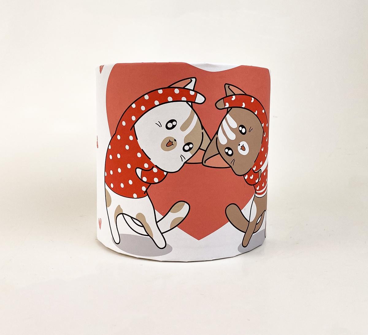 Коробка подарункова кругла "Котики з серцем" 15х15 см (5760)