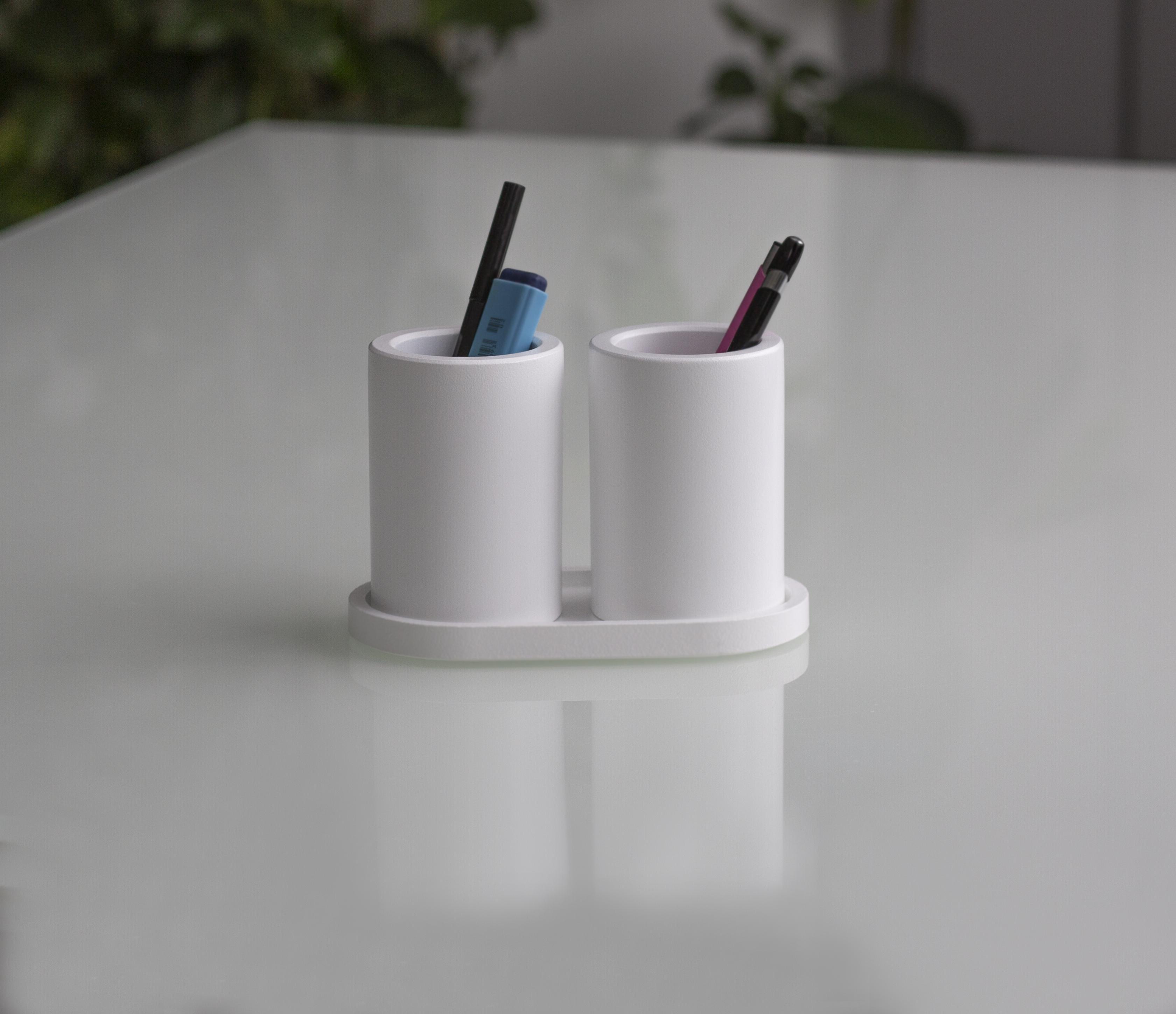 Набір з підставок-органайзерів для канцелярії CUTE Double Set Elongate White