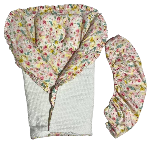 Одеяло с ортопедической подушкой и простыней на резинке в коляску (1195) Одеяло с ортопедической подушкой и простыней на резинке в коляску (1195)