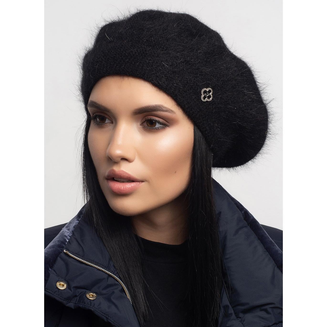 Берет женский одинарный Leks Калина one size Черный