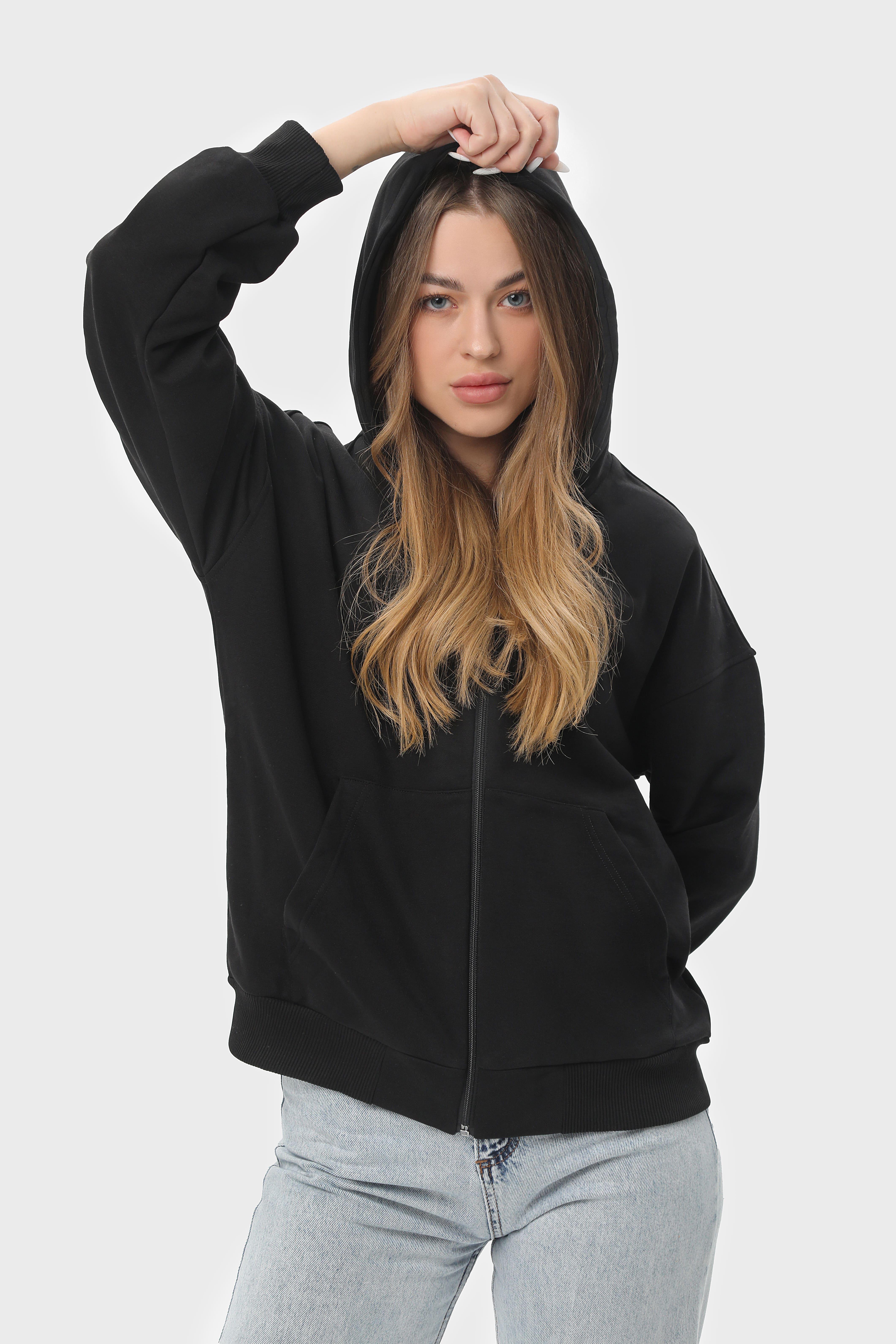 Худі на замку RAY LOOSE U0409 UNISEX M Чорний - фото 7