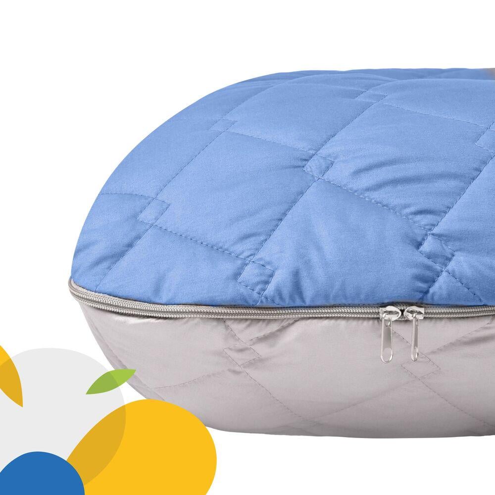 Набір подушок стьобаних IDEIA U-shape з наволочкою на блискавці антиалергенні 140х75х20 см 2 шт. Джинсовий/Сіро-білий (25875) - фото 5