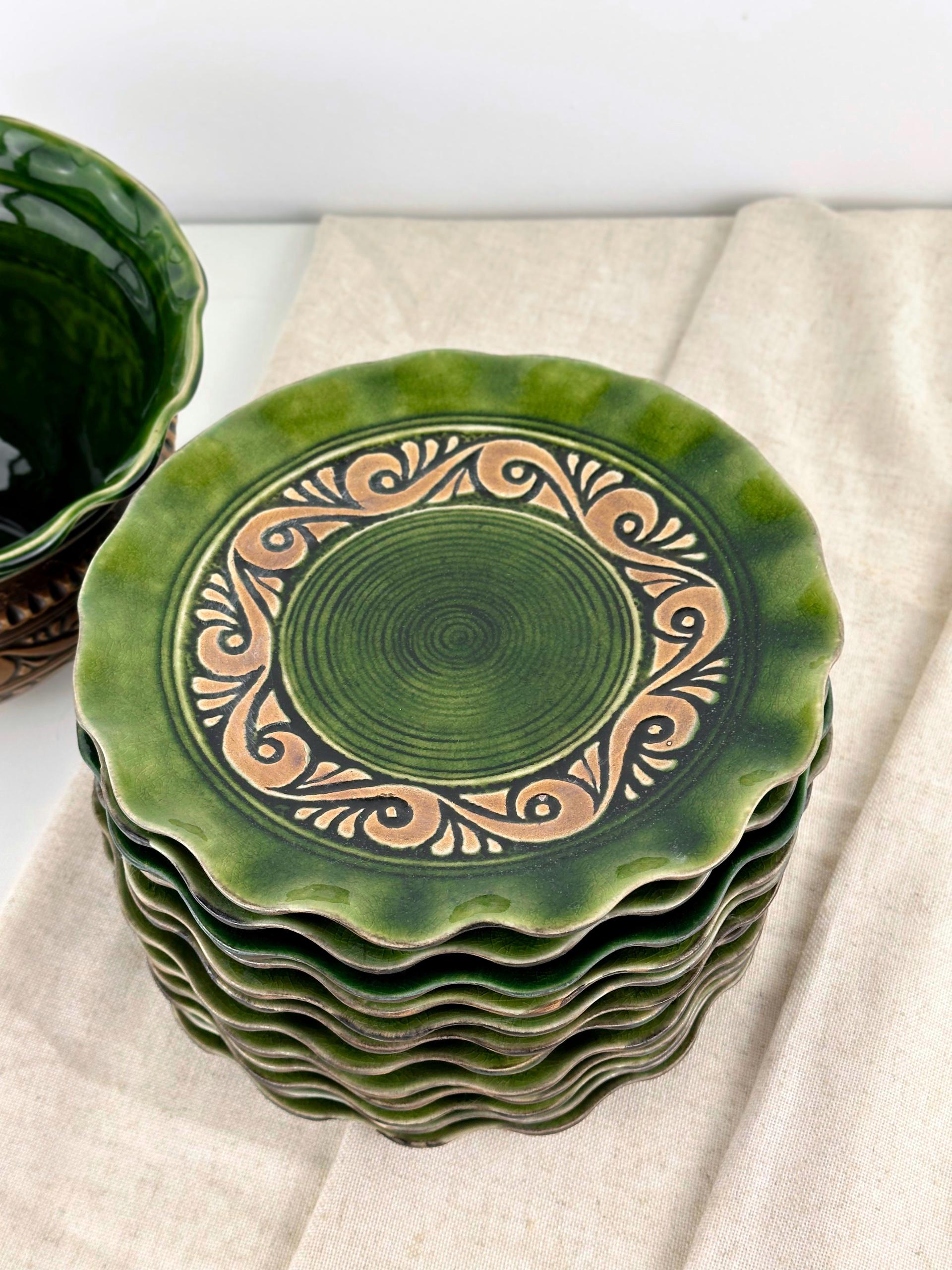 Набор рождественской керамической посуды Шляхтянский для угла на 12 человек Коричневый (7019-39) - фото 5