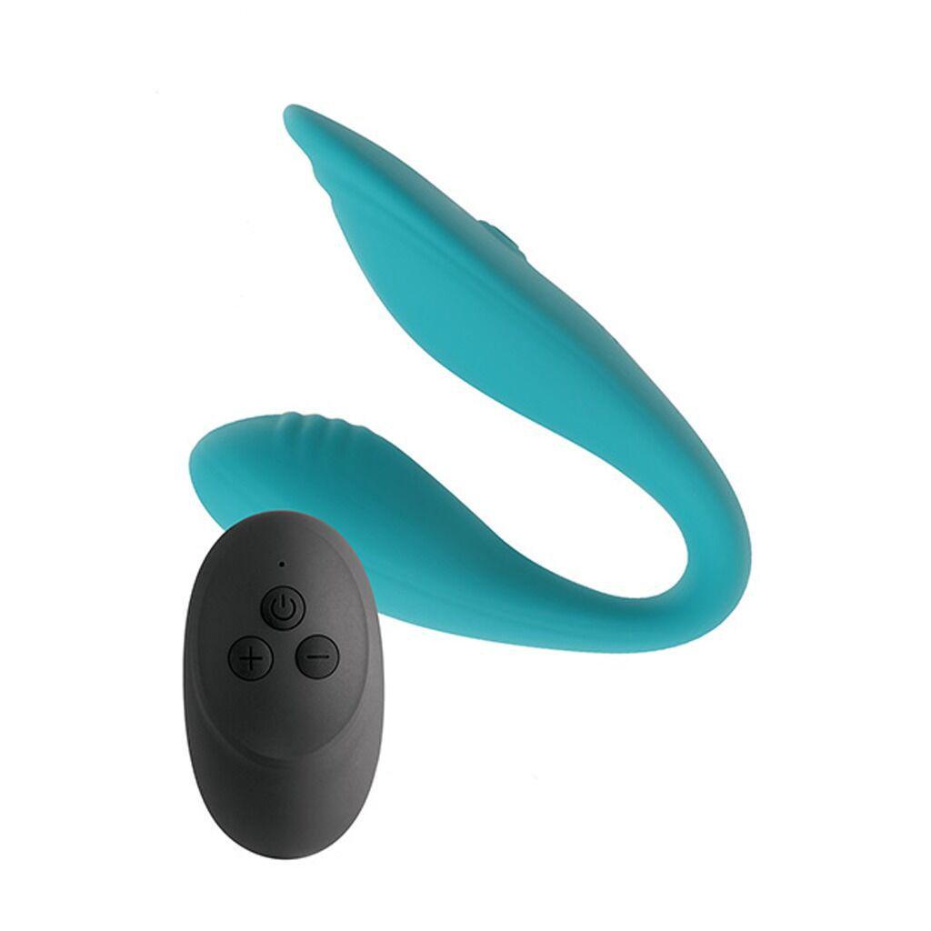 Вибратор двойной S Pleasures Premium Delight для клитора и точки G 10 режимов Бирюзовый (SX1610)