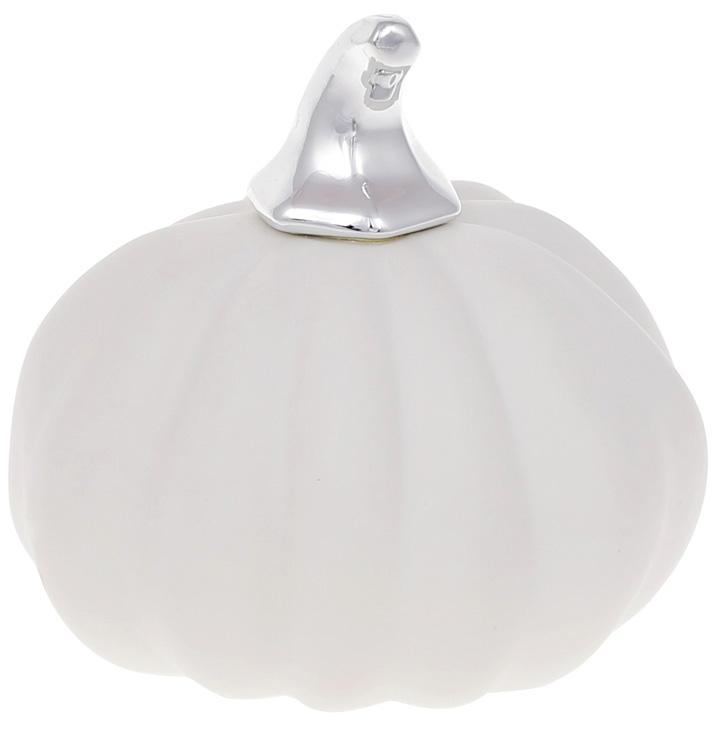 Фарфоровая фигурка Тыковка 9,4х9х9,3 см Белый мат с серебром (BD-727-415)