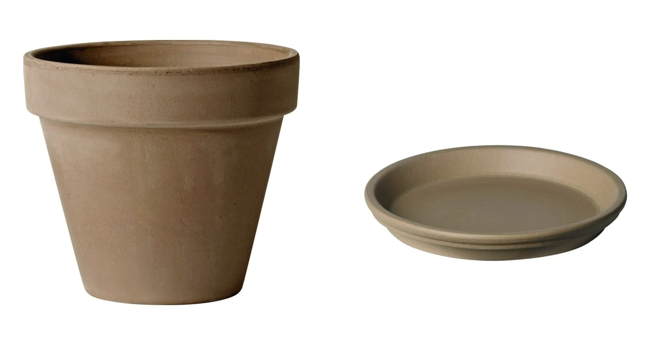 Горщик з піддоном DEROMA гладкий 18х19 см 2,9 л Мокко (000006647)