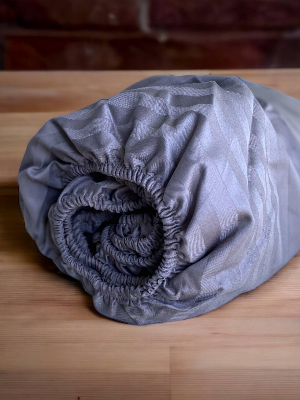 Простынь на резинке Текстилія страйп-сатин 140х200 см Синий (01020811) - фото 1 Простынь на резинке Текстилія страйп-сатин 140х200 см Синий (01020811) - фото 1