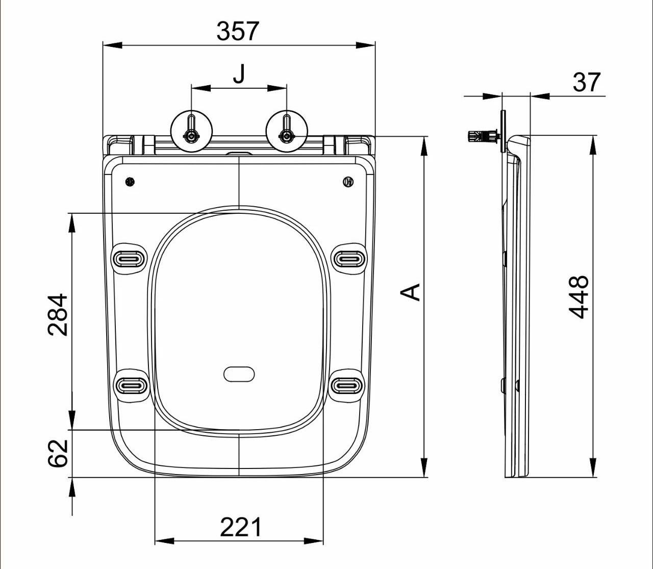 Унитаз подвесной MIXXUS Premium Quadro-0302-R безобедочный 530x360 мм Черный матовый (OL-MP6455) - фото 7