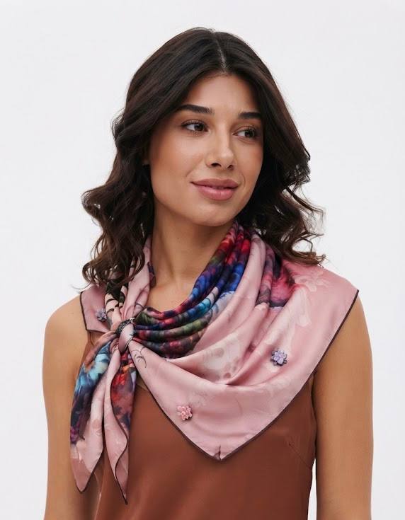 Хустка шовкова My Scarf преміальна Бордовий діамант з гранатом 90х90 см (39115203) Хустка шовкова My Scarf преміальна Бордовий діамант з гранатом 90х90 см (39115203)