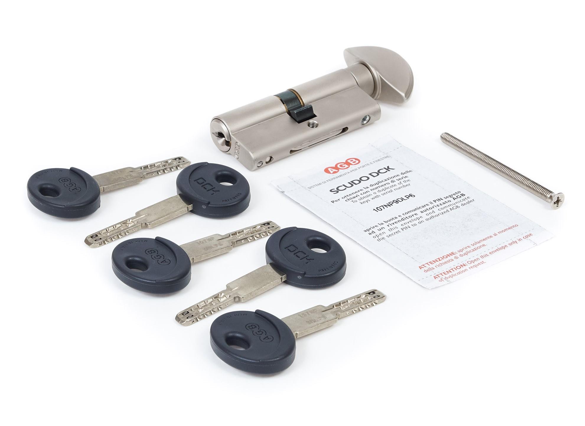 Цилиндр AGB SCUDO DCK 90 мм 35/55Т ключ/тумблер Никель матовый (С12016.50.30) - фото 1 Цилиндр AGB SCUDO DCK 90 мм 35/55Т ключ/тумблер Никель матовый (С12016.50.30) - фото 1