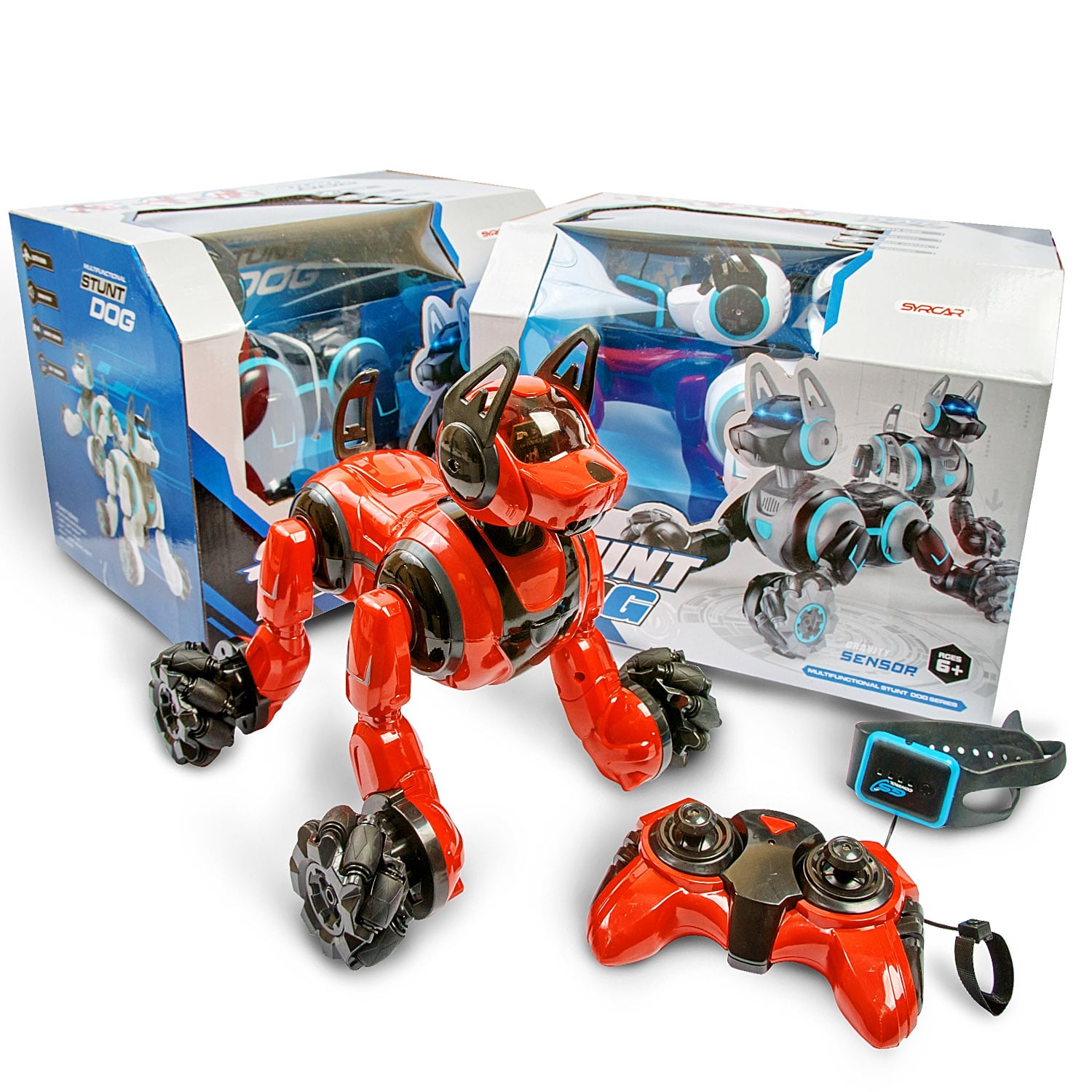 Робот собака интерактивный Stunt Dog на радиоуправлении Красный