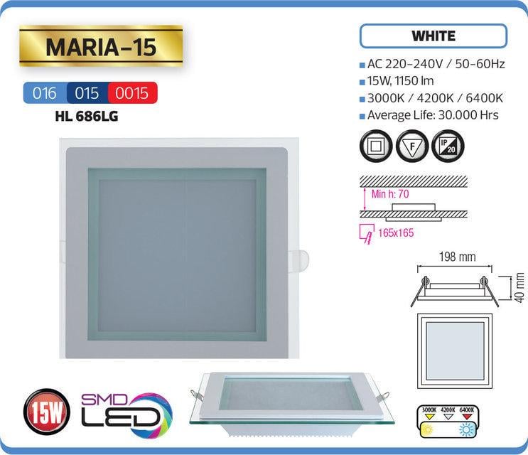 Світильник врізний LED HOROZ ELECTRIC Maria 15 15W 6400K (560030076) - фото 2