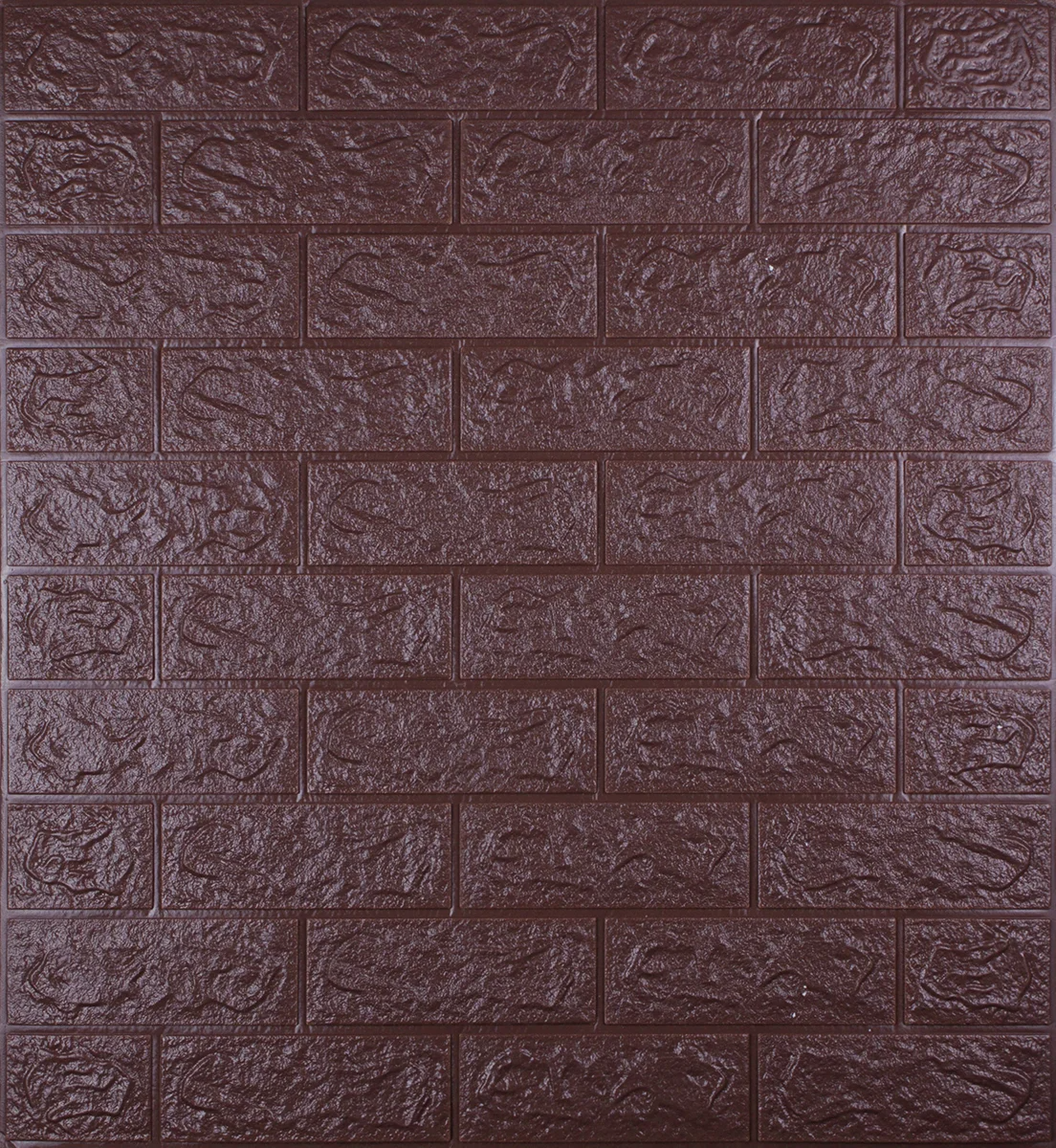 Самоклеюча 3D панель Sticker Wall декоративна під цеглу 700х770х5 мм Баклажан/Кава