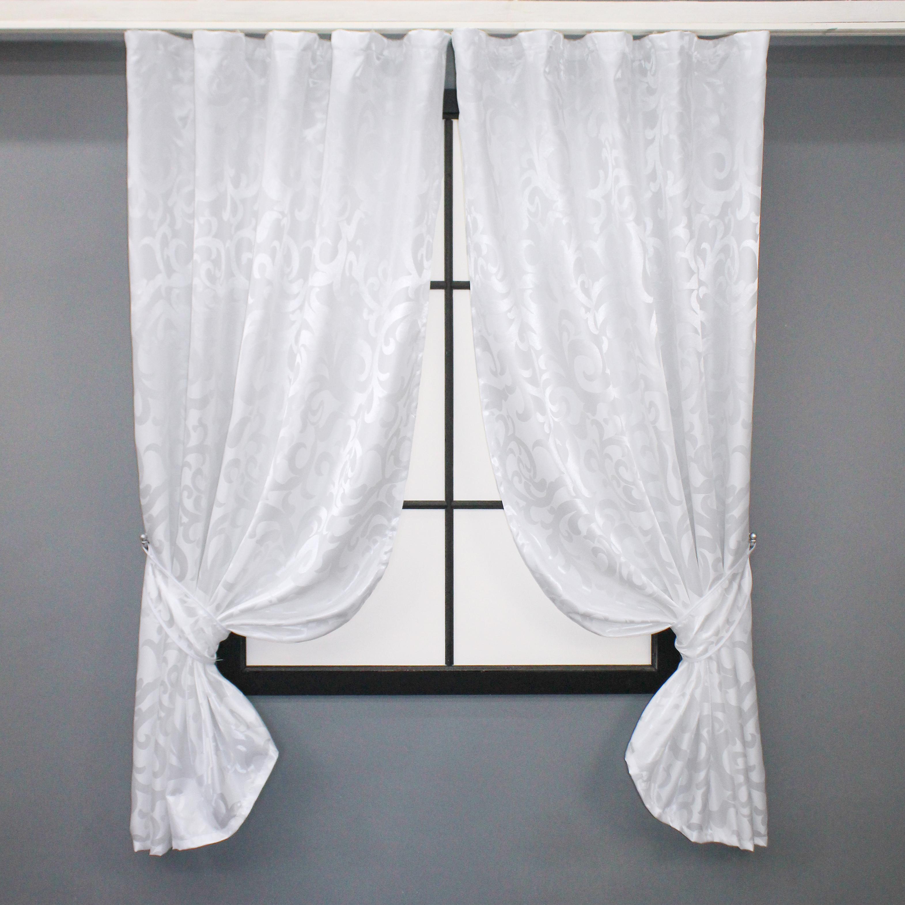 Комплект коротких штор VR-Textil Вензель №418ш жаккард 130х170 см 2 шт. Белый (35-0238)