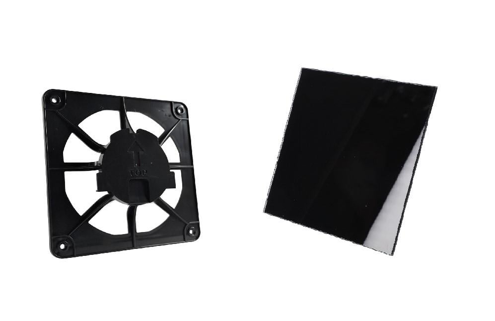 Вентиляційна решітка AirRoxy dRim grill та скляною панель Чорний глянцевий (02-380172)