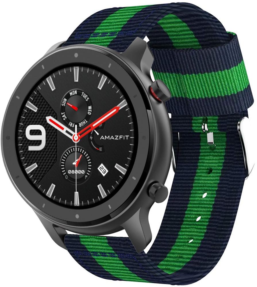 Ремешок тканевый Canvas для Amazfit GTR 47 мм Blue/Green (19680)
