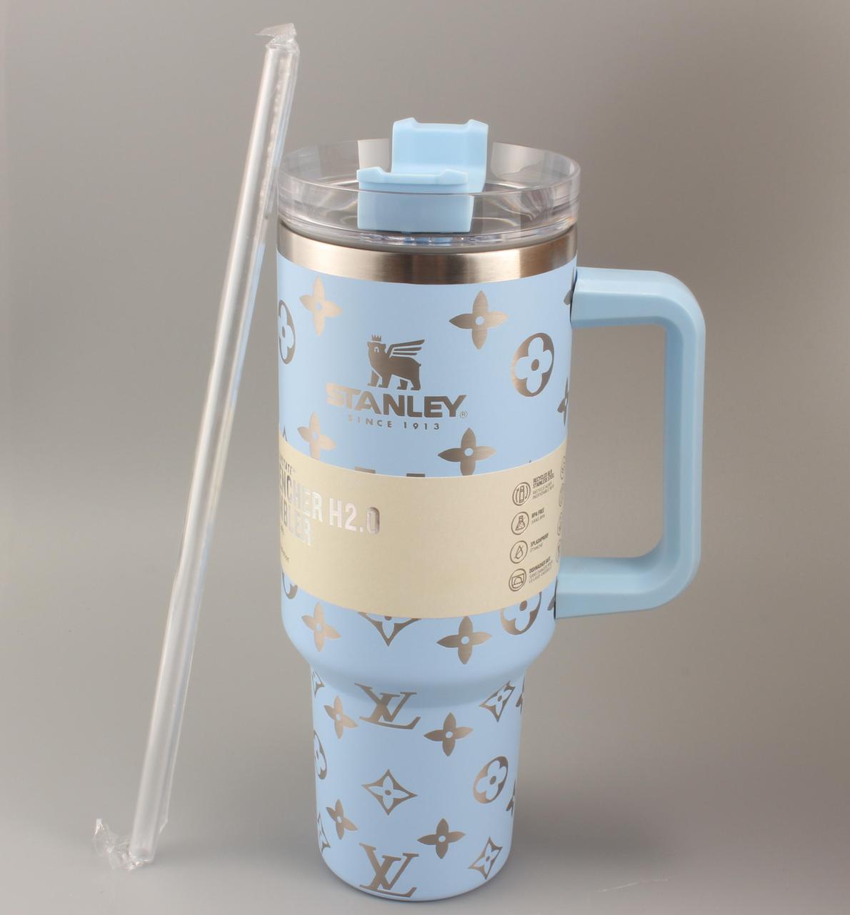 Термочашка Stanley Quencher H2.0 Tumbler из нержавеющей стали 1,18 л Sky Blue Monogram (KT6007841)