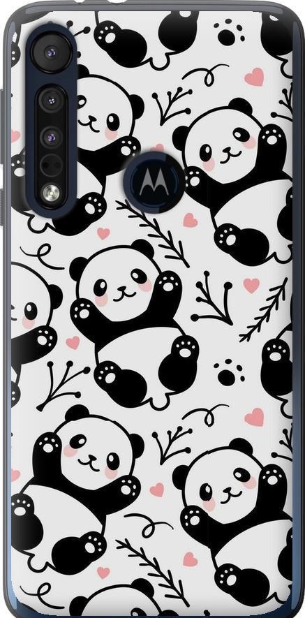 Чехол на Motorola One Macro Панды (4318u-1812-42517)