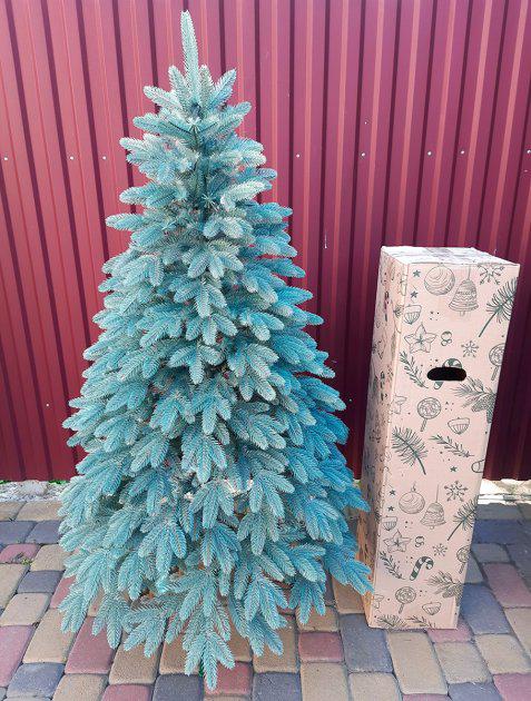 Ялинка лита Швейцарська штучна блакитна 150 см з підставкою в коробці (26313378)