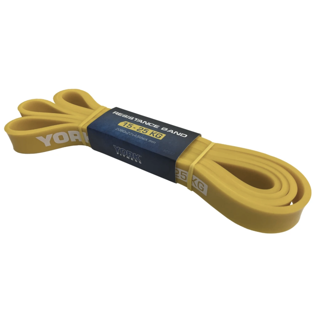 Резинка для фитнеса York 2080x22x4, 5 мм 15-25 кг Желтый (3543) - фото 4 Резинка для фитнеса York 2080x22x4, 5 мм 15-25 кг Желтый (3543) - фото 4