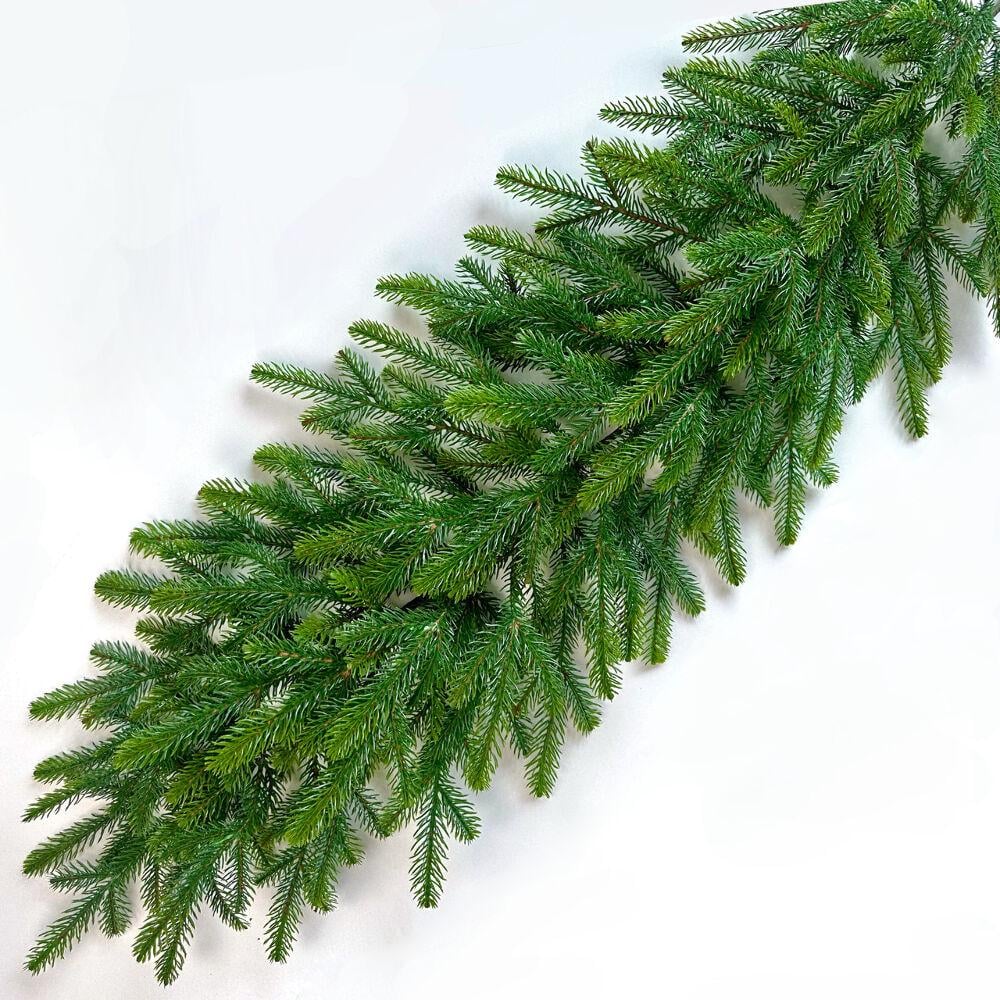 Хвойна гірлянда Forest лита 200 см зелена з салатовими кінчиками (ефект молодої хвої)
