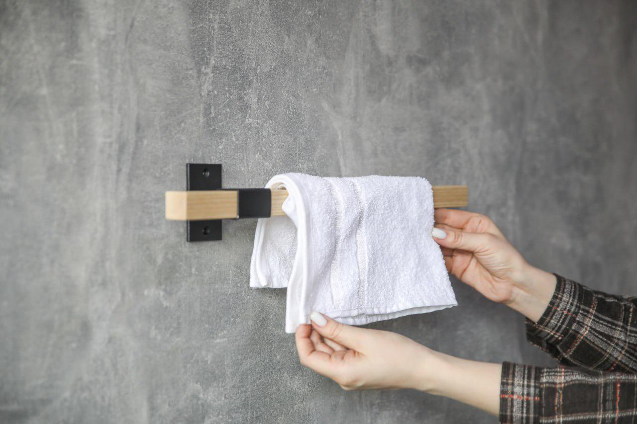 Тримач для рушників дерев'яний з металевим 60х8х8 см (ML-94.4) - фото 7