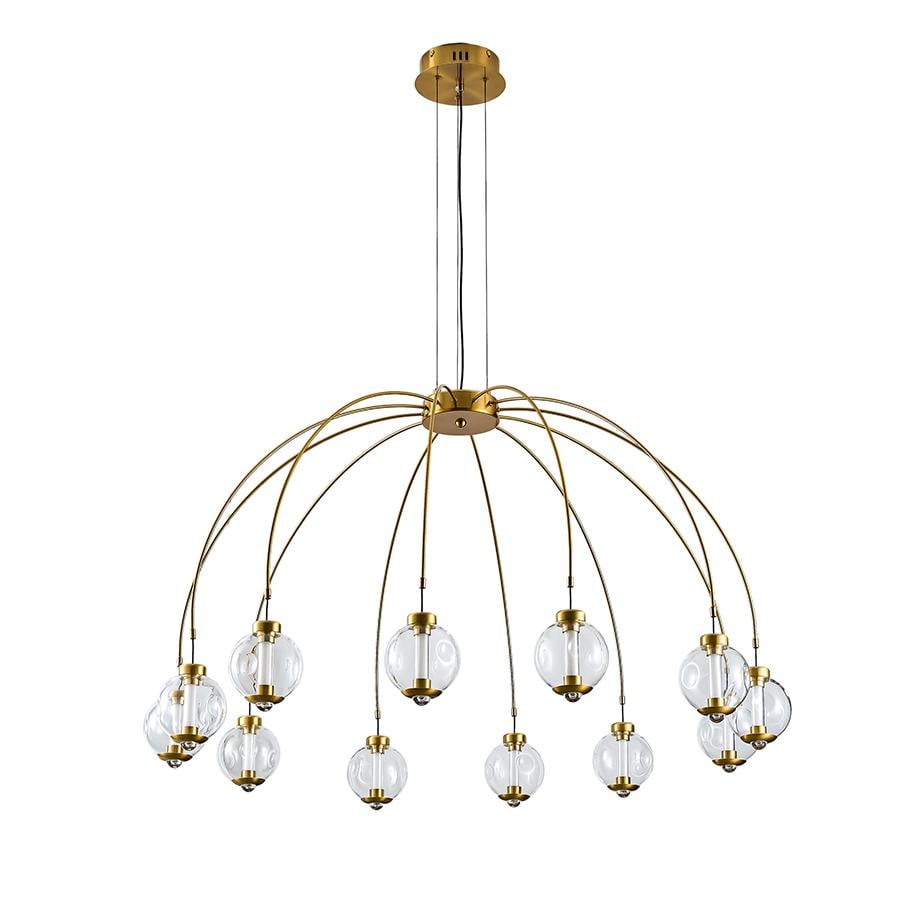 Люстра подвесная светодиодная Levistella 788P10104-12 AB+CL плафон прозрачный Бронза