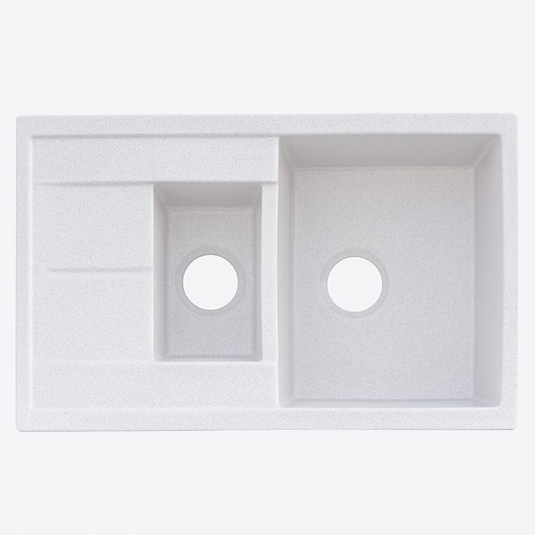 Мийка кухонна Platinum Kessan 7850W Білий в чорну крапку (353187)