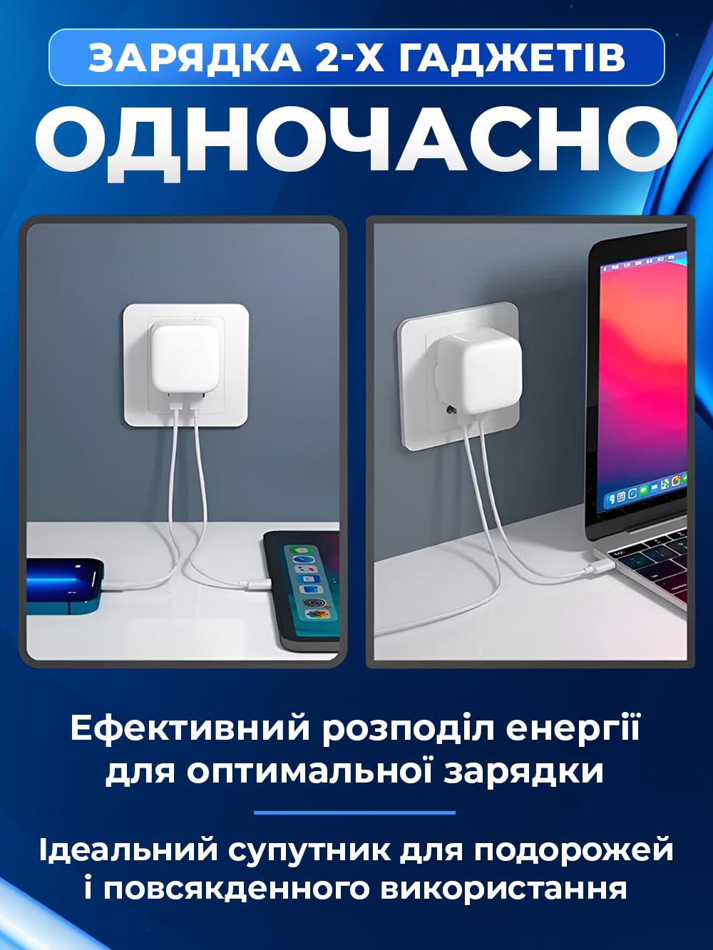 Зарядное устройство Dual USB-C Port с быстрой зарядкой 35 W (7afd468c) - фото 4 Зарядное устройство Dual USB-C Port с быстрой зарядкой 35 W (7afd468c) - фото 4