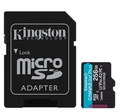 Карта пам'яті Kingston microSD 256 GB C10 UHS-I U3 A2 R170/W90 MB/s + SD