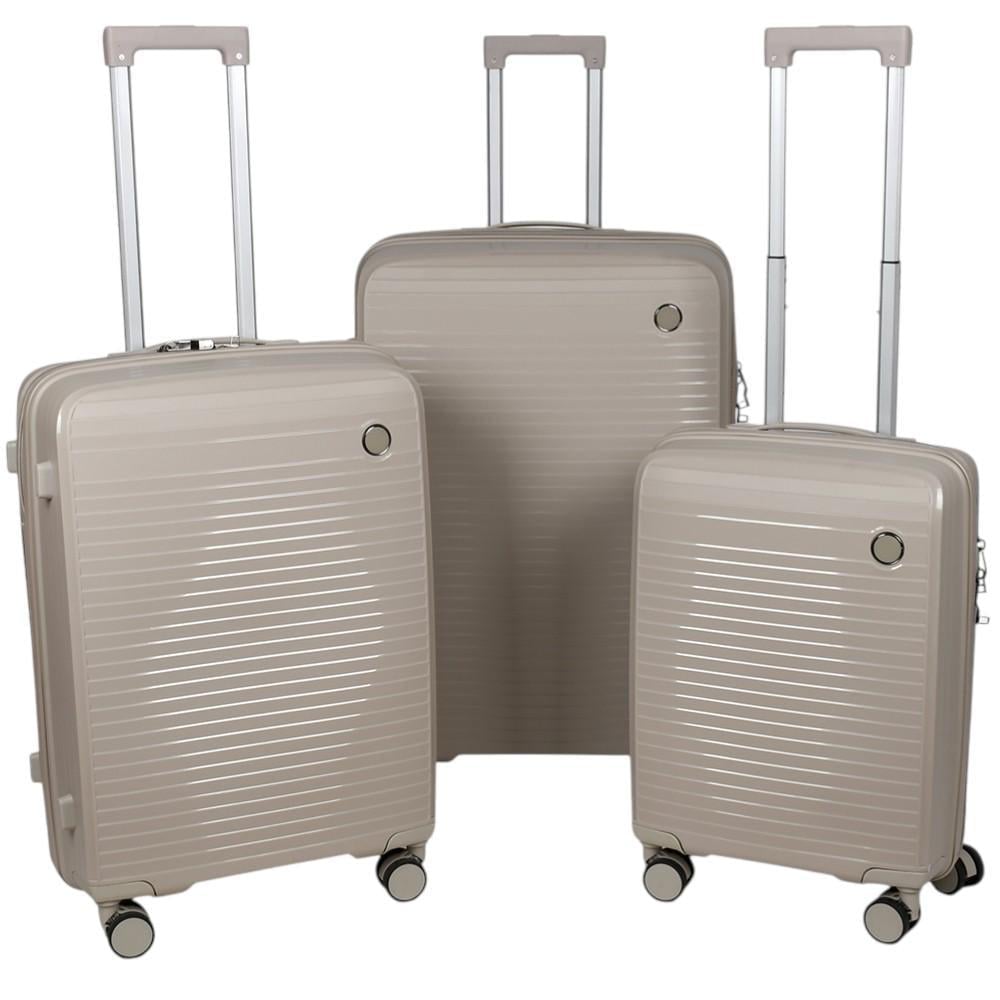 Комплект чемоданов с кодовым замком R42141-ML 3 шт. 20/24/28" Шампань (33726793)