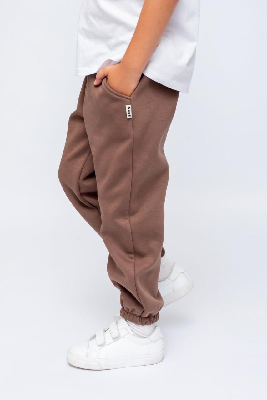 Брюки детские с начесом 116 см. Светло-коричневый