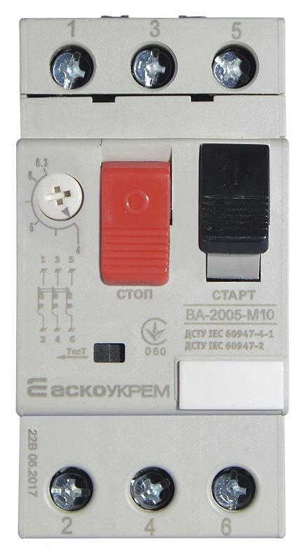 Автомат захисту двигуна АСКО-Укрем ВА-2005 М10 4-6,3 A (A0010050004) Автомат захисту двигуна АСКО-Укрем ВА-2005 М10 4-6,3 A (A0010050004)