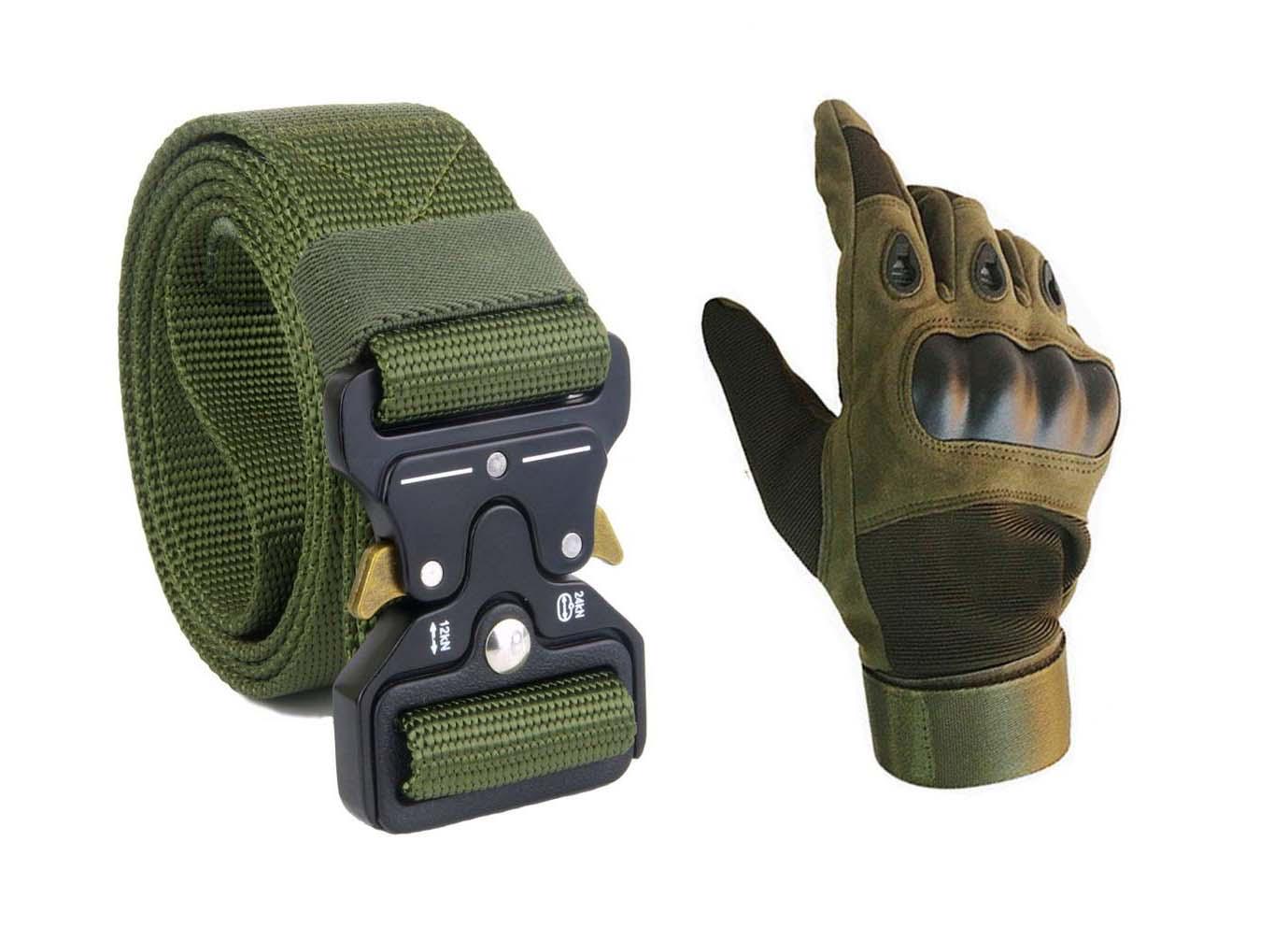 Набор 2в1 ремень с металлической пряжкой 140 см и перчатки закрытые L Оливковый Набор 2в1 ремень с металлической пряжкой 140 см и перчатки закрытые L Оливковый