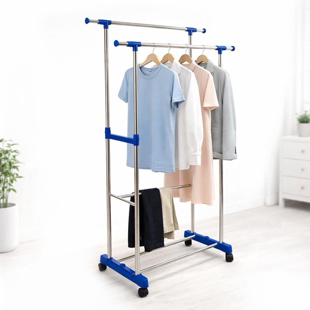 Стійка для одягу підлогова подвійна до 40 кг 157x123x77 см (TW-002) Стійка для одягу підлогова подвійна до 40 кг 157x123x77 см (TW-002)