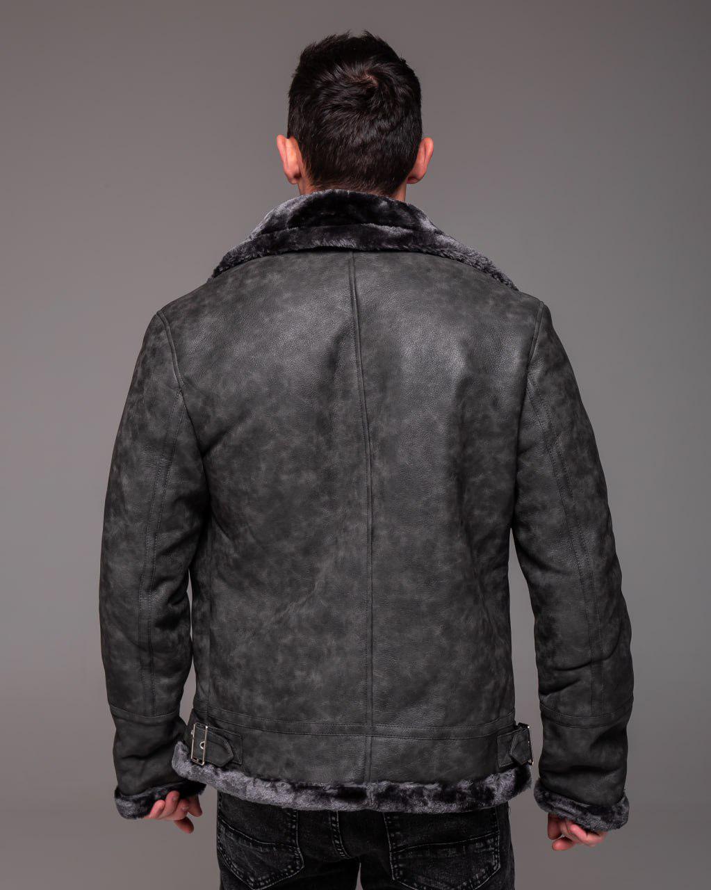 Дублянка чоловіча зимова на хутрі S Сірий (2426) - фото 9 Дублянка чоловіча зимова на хутрі S Сірий (2426) - фото 9