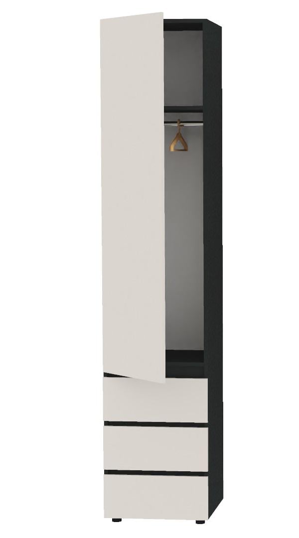 Шкаф Алекса СН-400-3т 40х55х238 см Кашемир/Антрацитовый (70811)