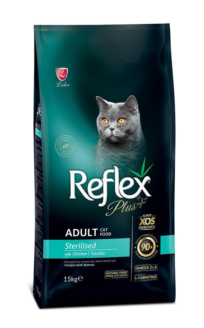 Корм сухой Reflex Plus Cat Sterilised Chicken с курицей для стерилизованных котов 15 кг (RFX-406)