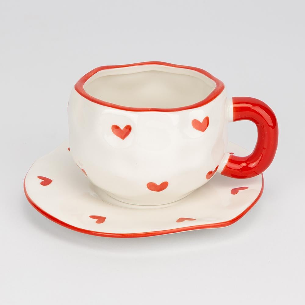 Чашка с блюдцем Сердце к сердцу 350 мл (9295-004)