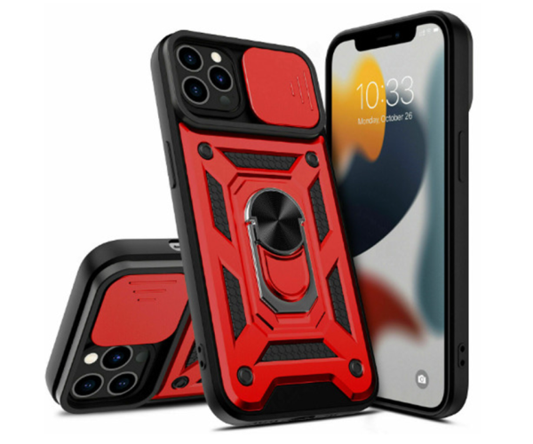 Чехол накладка Ricco Camera Sliding для Apple iPhone 12 Pro Max Красный