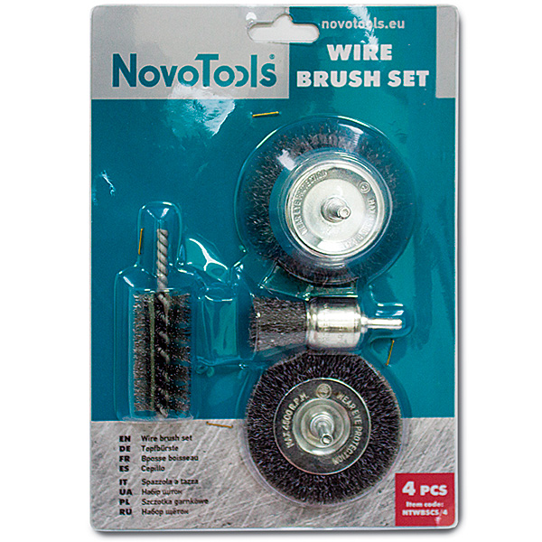 Набор торцевых и кольцевых щеток NovoTools NTWBSCS/4 сталь для дрели 4 шт. (INKRZ00000NDR04000)