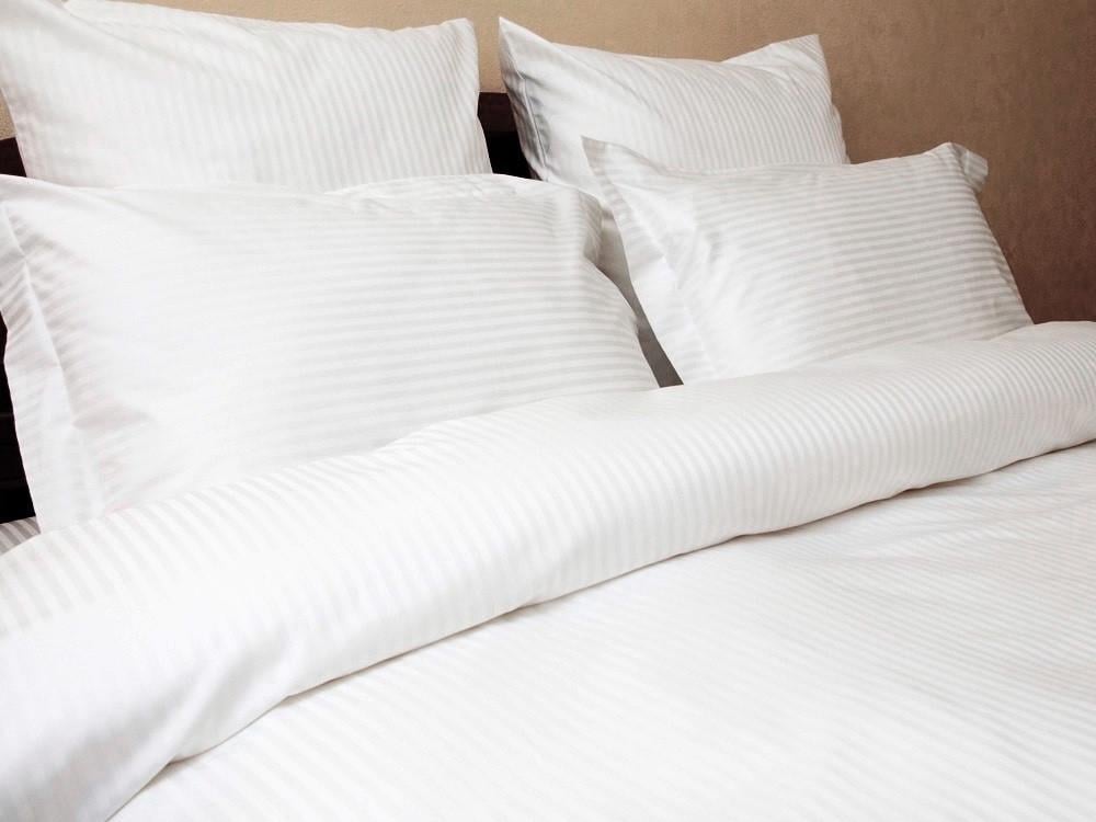 Комплект постельного белья Lotus Отель Сатин Страйп 1х1 семейный Белый (2000008466691)