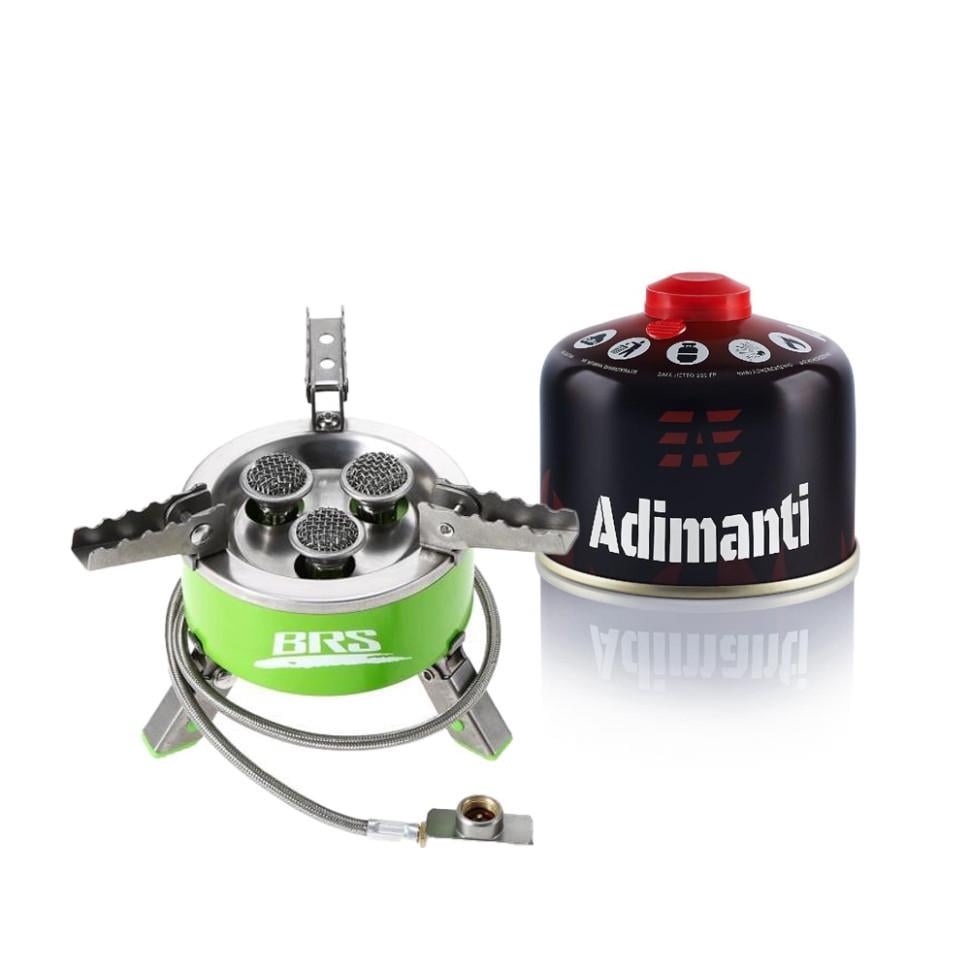 Газовая горелка BRS-73 и резьбовой газовый баллон Adimanti 230 г Green (BRS-73AD-G23) Газовая горелка BRS-73 и резьбовой газовый баллон Adimanti 230 г Green (BRS-73AD-G23)