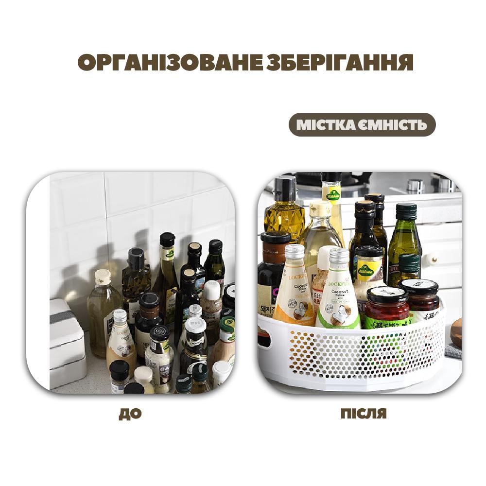 Органайзер специй/приправ поворотный на кухню 30 см (24054262) - фото 2 Органайзер специй/приправ поворотный на кухню 30 см (24054262) - фото 2