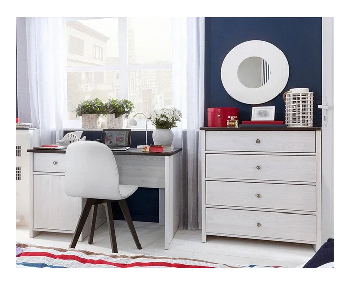 Комод в вітальню Gerbor Порто KOM4S з 4 висувними шухлядами з ДСП Білий - фото 3 Комод в вітальню Gerbor Порто KOM4S з 4 висувними шухлядами з ДСП Білий - фото 3