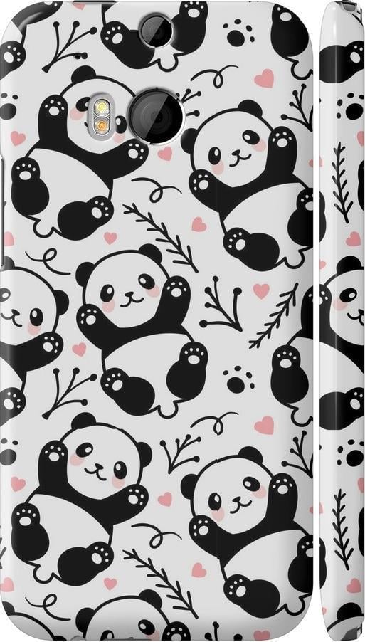 Чехол на HTC One M8 Панды (4318c-30-42517)