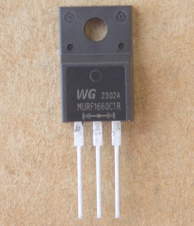 Диод WG MURF1660CTR для MUR1660FCA/TO220F-3pin общий анод (49044)