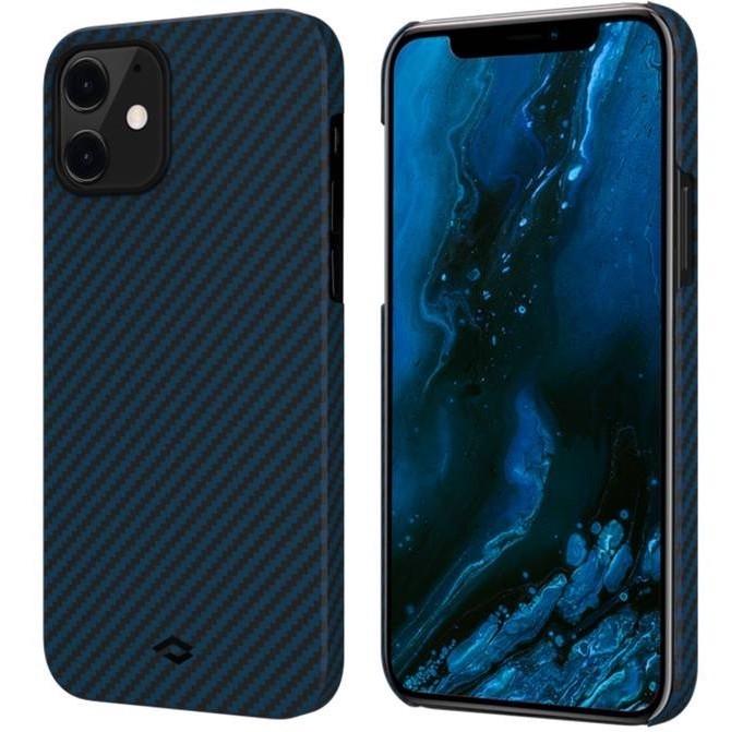 Чехол накладка Pitaka MagEZ Case for iPhone 12, Twill Black/Blue (KI1208M)